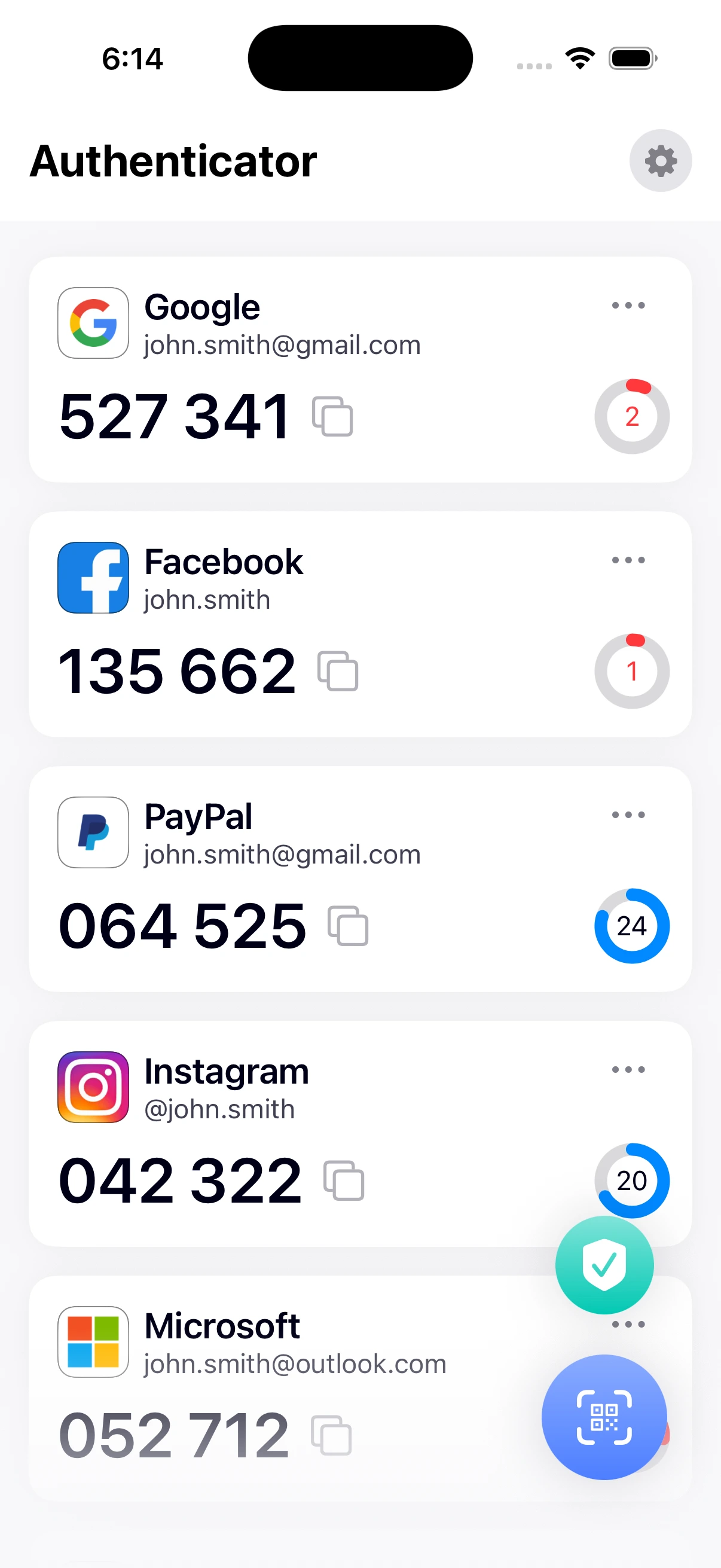 Authenticator app for TOTP two-factor authentication